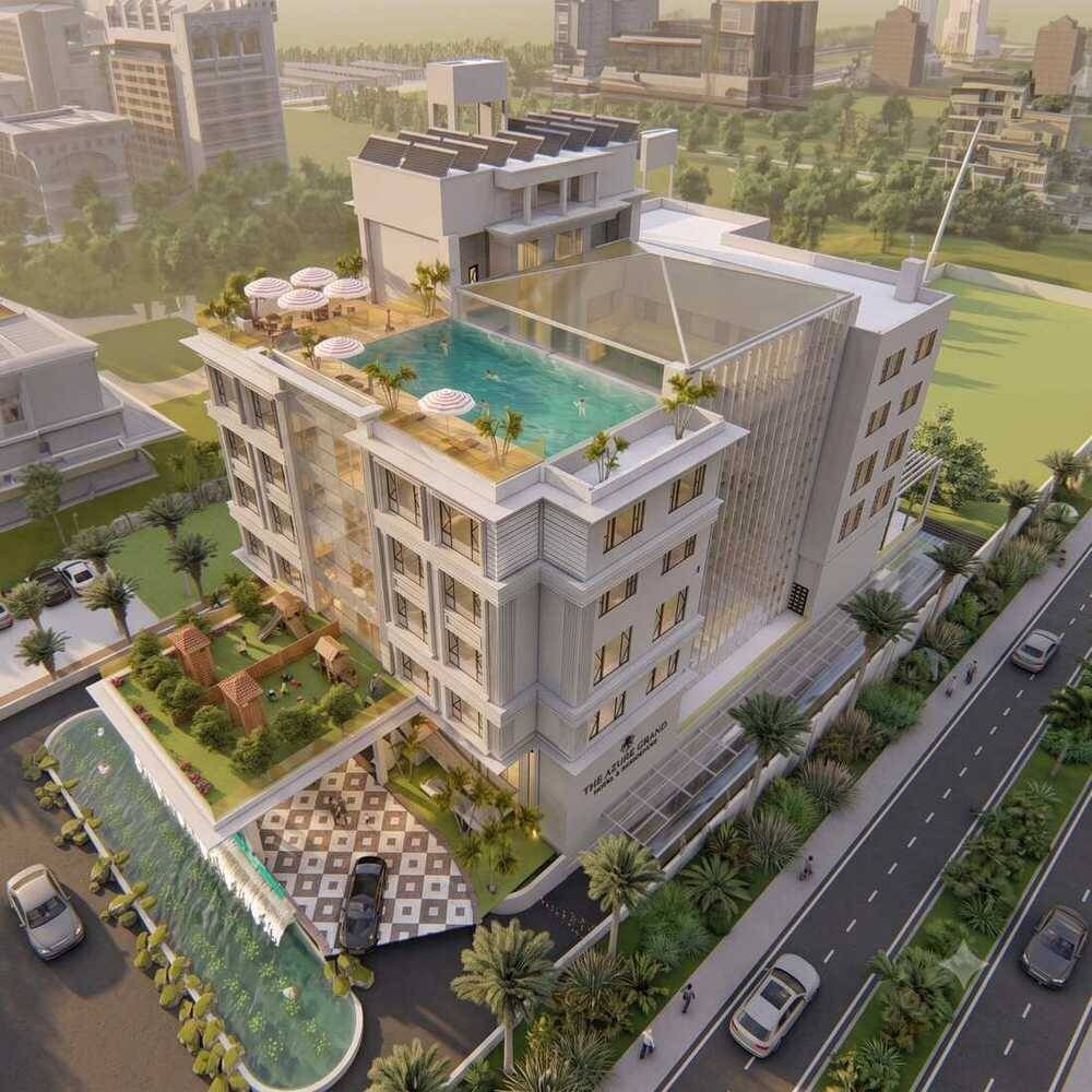 The property in its street context — design visualization
