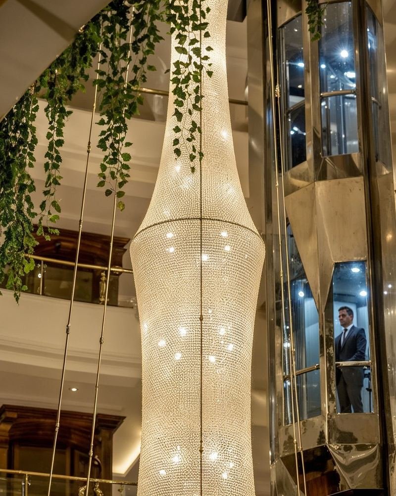The chandelier from the planted galleries