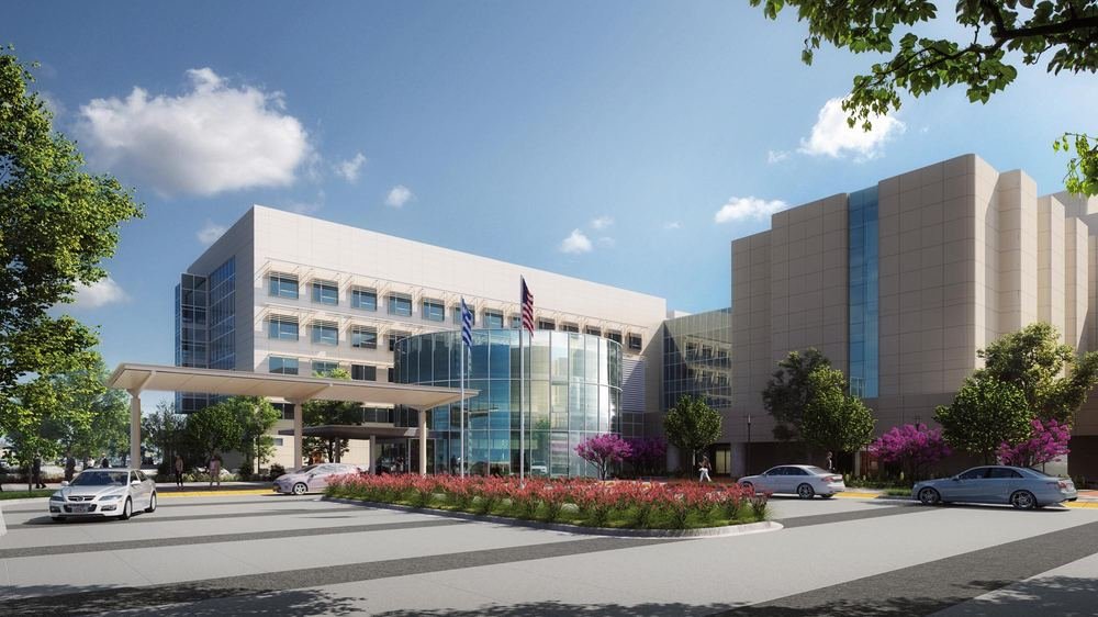 Kaiser Permanente Riverside Medical Center bed tower — the expansion from the campus