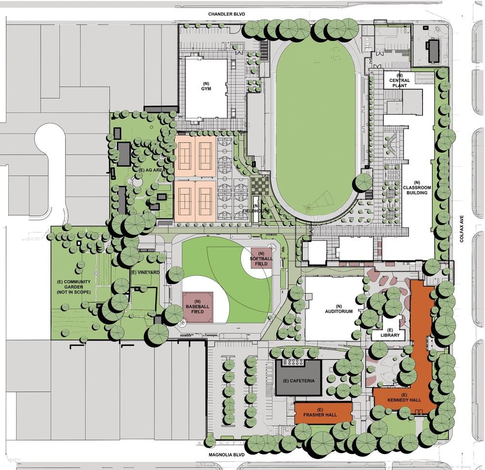 North Hollywood High School &mdash; the campus in its setting