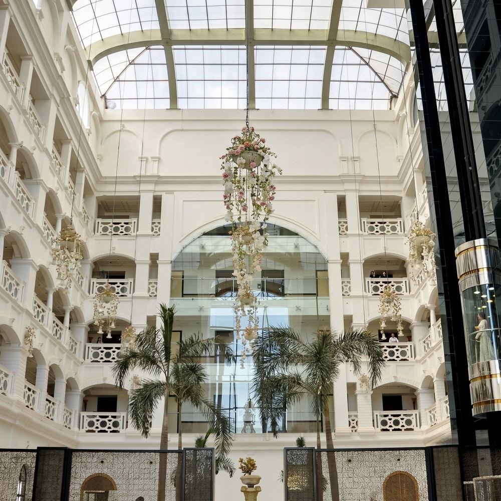 The atrium under its glazed roof