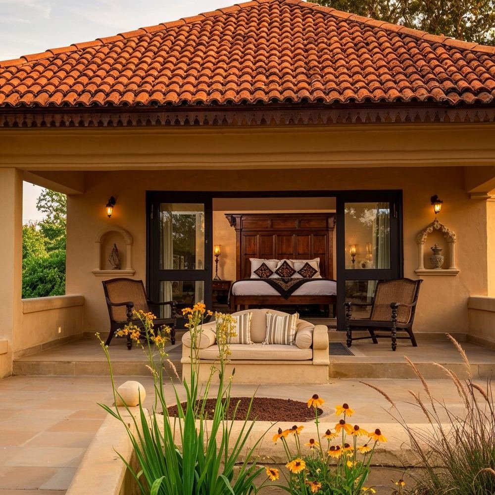 Cottage veranda in daylight